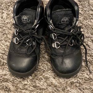 Kids black timberland boots